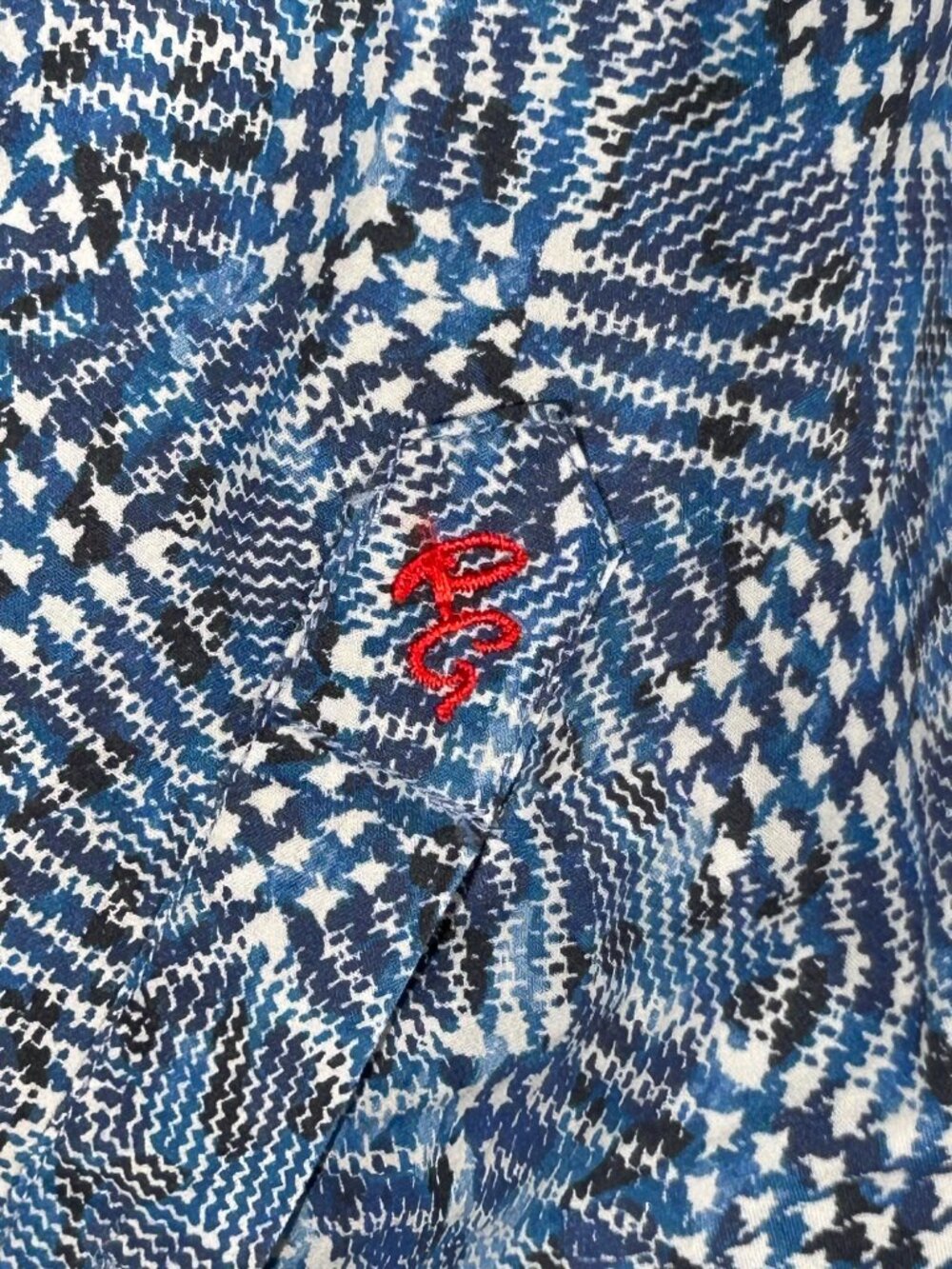 Robert Graham Byzantine Shirt Men's 2XL Blue Abstract Long Sleeve Flip Cuff - Picture 10 of 12